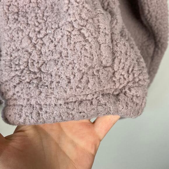 American Eagle Sherpa Fleece Pullover 1/2 Zip Lilac Purple Mock Neck Size Large - Picture 7 of 11